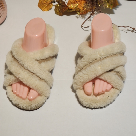 UGG Shoes - UGG Cream Fuzzy Slippers